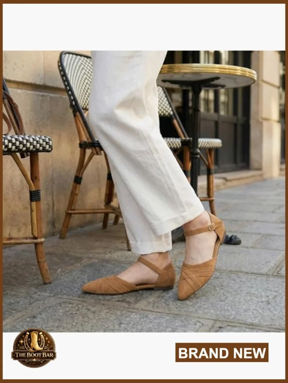 Adjustable Buckle Suede Flats for Office Commute, Pointed Toe Comfort